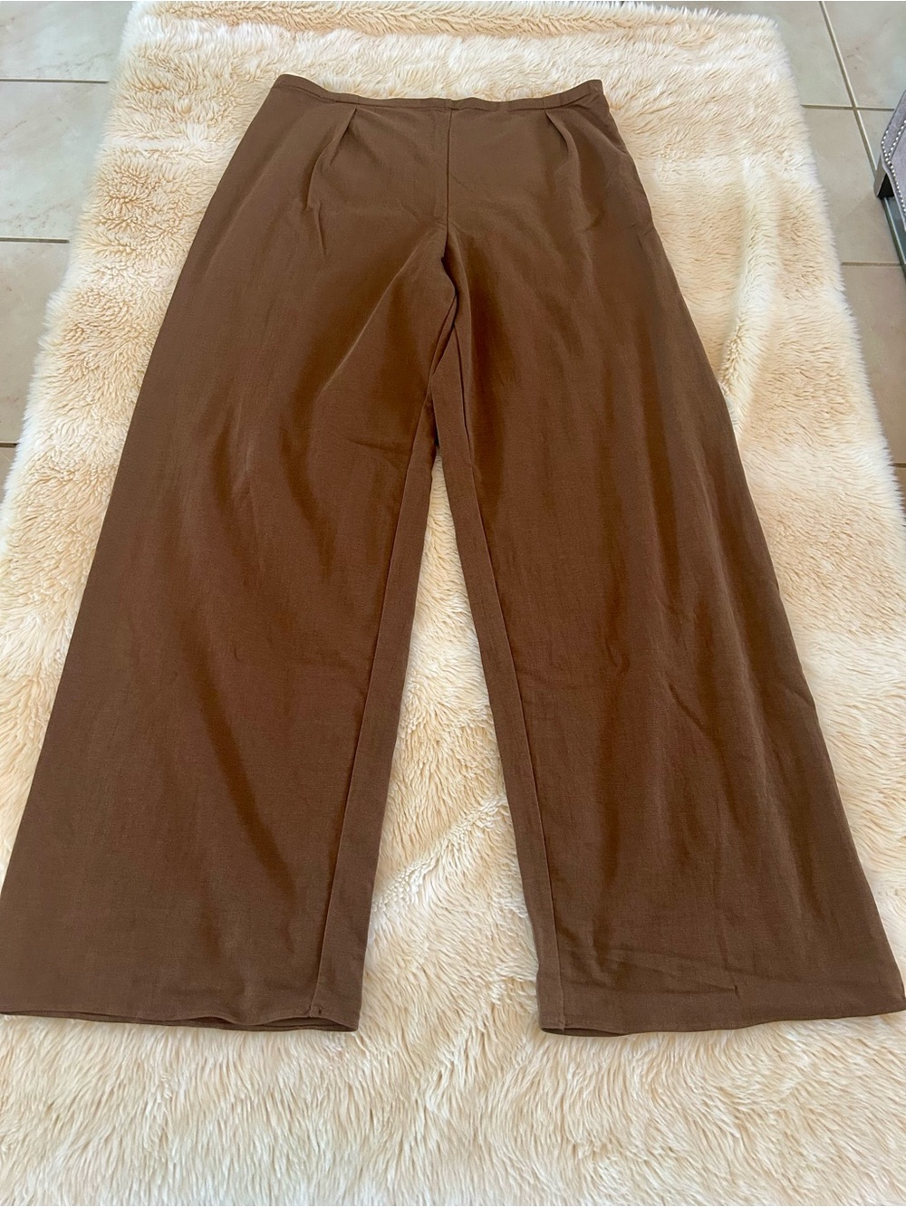 OGL Wide-Leg Lined Pants in Chocolate Brown